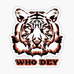 Cincinnati Who Dey Tiger Head Sticker