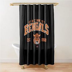 Football Shower Curtain in Cincinnati Bengals Design