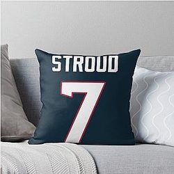 C.J. Stroud 7 Texans Throw Pillow