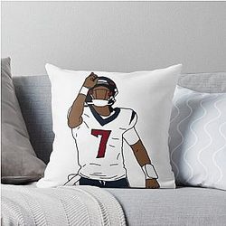 C.J. Stroud points to God Throw Pillow