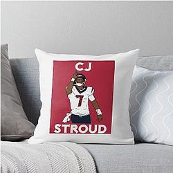 CJ Stroud to God Throw Pillow