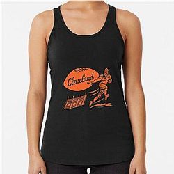 Limited Edition Vintage Football - Cleveland Browns Orange Cleveland Wordmark Racerback Tank Top