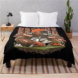 Art Cleveland Browns Throw Blanket