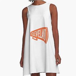Vintage Megaphone - Cleveland Browns (Wordmark) Limited Edition Perfect Gift A-Line Dress