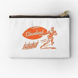 Vintage Football Cleveland Browns Orange Cleveland Zipper Pouch Limited Edition Perfect Gift for Cat Lover