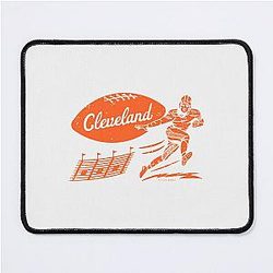Vintage Football Cleveland Browns Orange Cleveland Wordmark Limited Edition Cat Mouse Pad