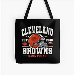 Art Cleveland Browns All Over Print Tote Bag