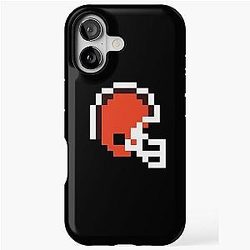 Cleveland Browns 8-bit Football Helmet iPhone Case