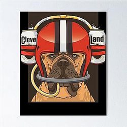Cleveland Browns Beer Helmet Design Poster