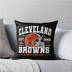 Art Cleveland Browns Throw Pillow