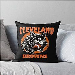 Art Cleveland Browns Throw Pillow