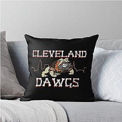 Art Cleveland Browns Throw Pillow