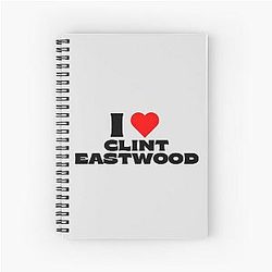 I Love Clint Eastwood Black Fonts Spiral Notebook