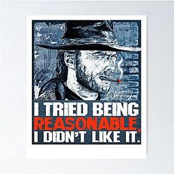 Clint Eastwood Spaghetti Western Highland Drifter Art Poster in terracotta color
