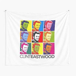 Clint Eastwood Pop art portrait poster Tapestry