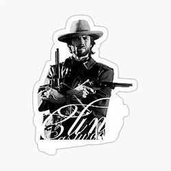 Clint Eastwood Cow Sticker