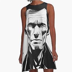 Clint Eastwood portrait drawing dress