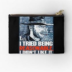 Clint Eastwood Spaghetti Western Highland Drifter Art terracotta color Zipper Pouch
