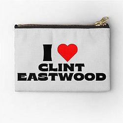 I Love Clint Eastwood Black Font Zipper Pouch
