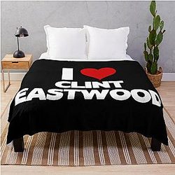I Love Clint Eastwood Throw Blanket