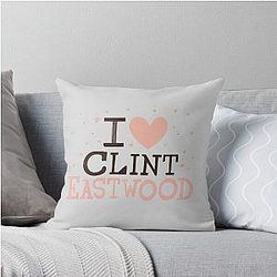 I Love Clint Eastwood Throw Pillow becomes Clint Eastwood Throw Pillow