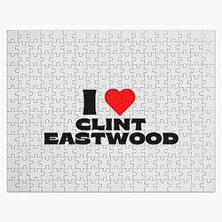 I Love Clint Eastwood Black Jigsaw Puzzle