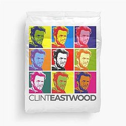 Clint Eastwood pop art portrait duvet cover