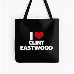 I Love Clint Eastwood All Over Print Tote Bag
