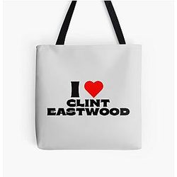 I Love Clint Eastwood Black Font Tote Bag