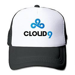 MSKOOK Cloud9 Logo Adjustable Classic Black Trucker Cap for Unisex