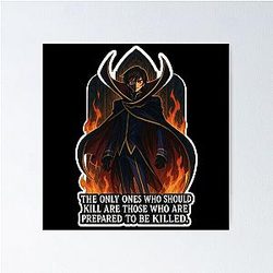 Lelouch Lamperouge Code Geass Zero Art Anime Poster