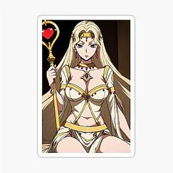 Regal Blonde Sorceress Portrait Code Geass Shaman with Heart Scepter