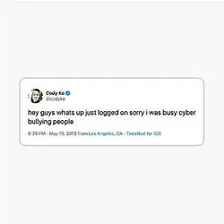 Cody Ko cyberbully tweet sticker