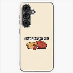 Footy Pies & Cold Ones - Vintage Aussie Rules Football Meat Pie Samsung Galaxy Soft Case