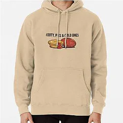 Footy Pies and Cold Ones - Vintage Aussie Rules Football Meat Pie Pullover Hoodie