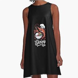 Cold Shrimp Fried Rice A-Line Dress