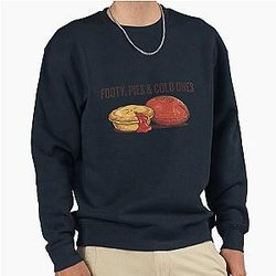 Footy Pies Cold Ones - Vintage Aussie Rules Football Meat Pie Pullover Sweatshirt