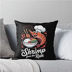 Cold Shrimp Fried Rice Throw Pillow