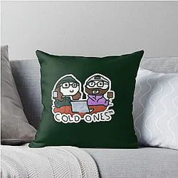 Cold Ones Doodle Throw Pillow