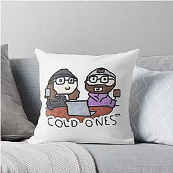 Cold One Doodle Throw Pillow