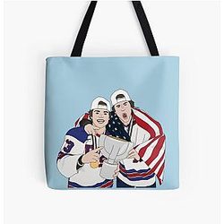 Trevor Zegras and Cole Caufield All Over Print Tote Bag