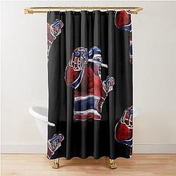 Cole Caufield inspired Habs Hockey Player Shower Curtain