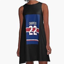 Montreal Canadiens Cole Caufield Reverse Jersey Case A-Line Dress