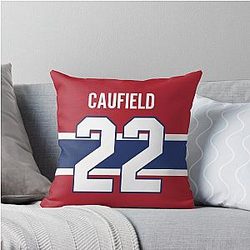Cole Caufield Jersey Throw Pillow