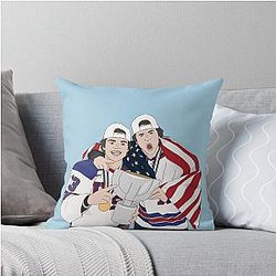 Trevor Zegras and Cole Caufield Throw Pillow