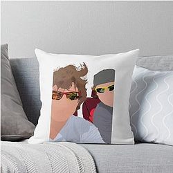 Trevor Zegras and Cole Caufield Sticker Throw Pillow