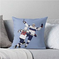 Luke Hughes and Cole Caufield Throw Pillow