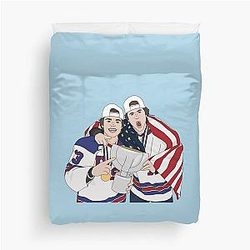 Trevor Zegras and Cole Caufield Duvet Cover