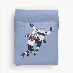 Luke Hughes and Cole Caufield Duvet Cover