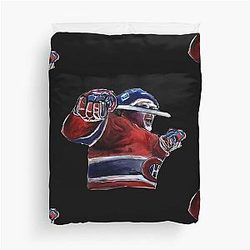 Cole Caufield inspired Habs hockey player Duvet Cover